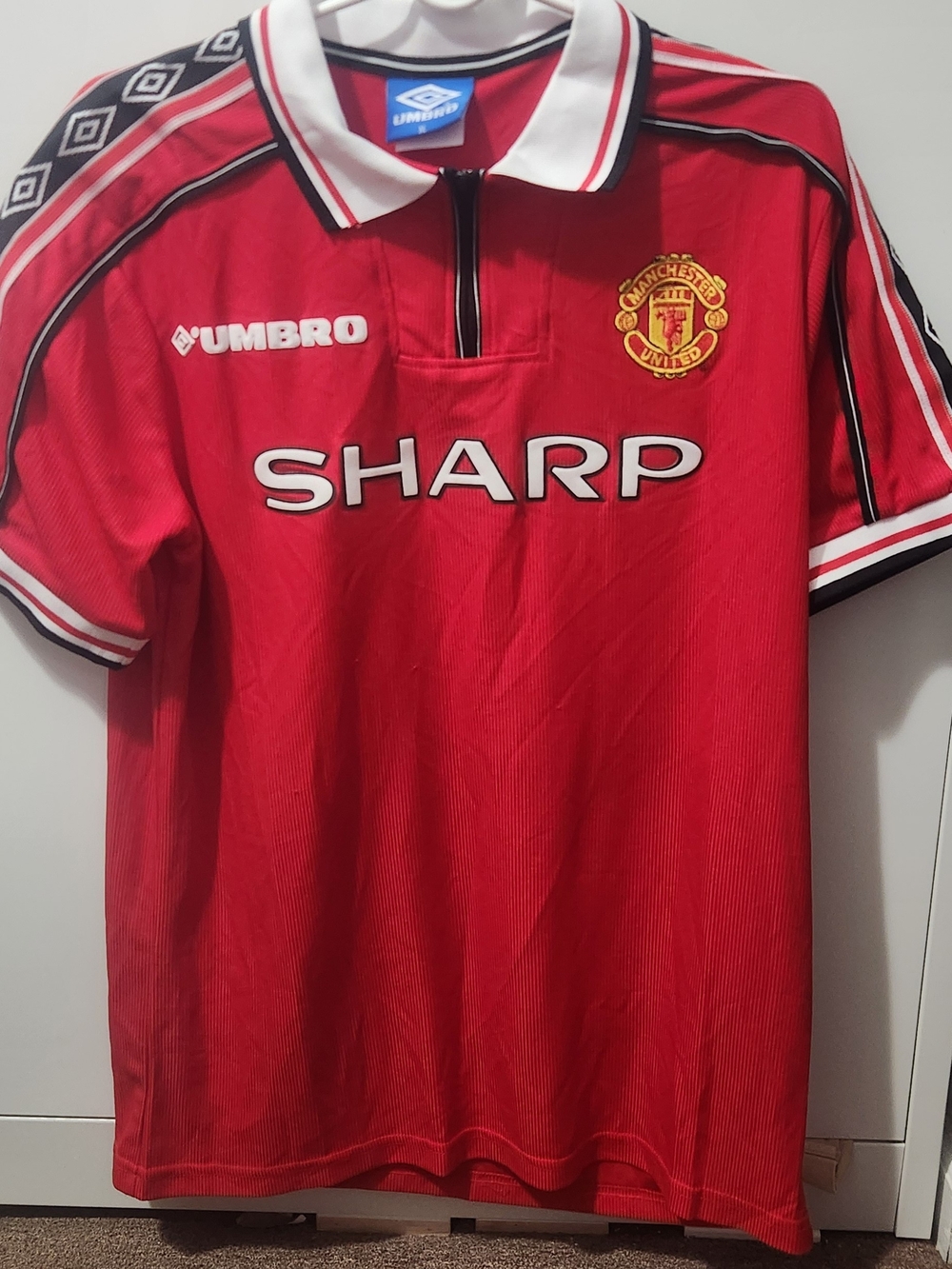 Umbro Manchester United Red Home Jersey with Sharp Sponsor